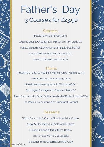Our Delicious Father Day Menu - Call Us To Book! Our Delicious Father Day Menu - Call Us To Book!