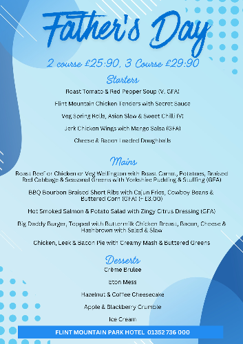 FATHER'S DAY 21 JUNE 2026 Joint Us For a Delicious 3 Course Meal This Father's Day